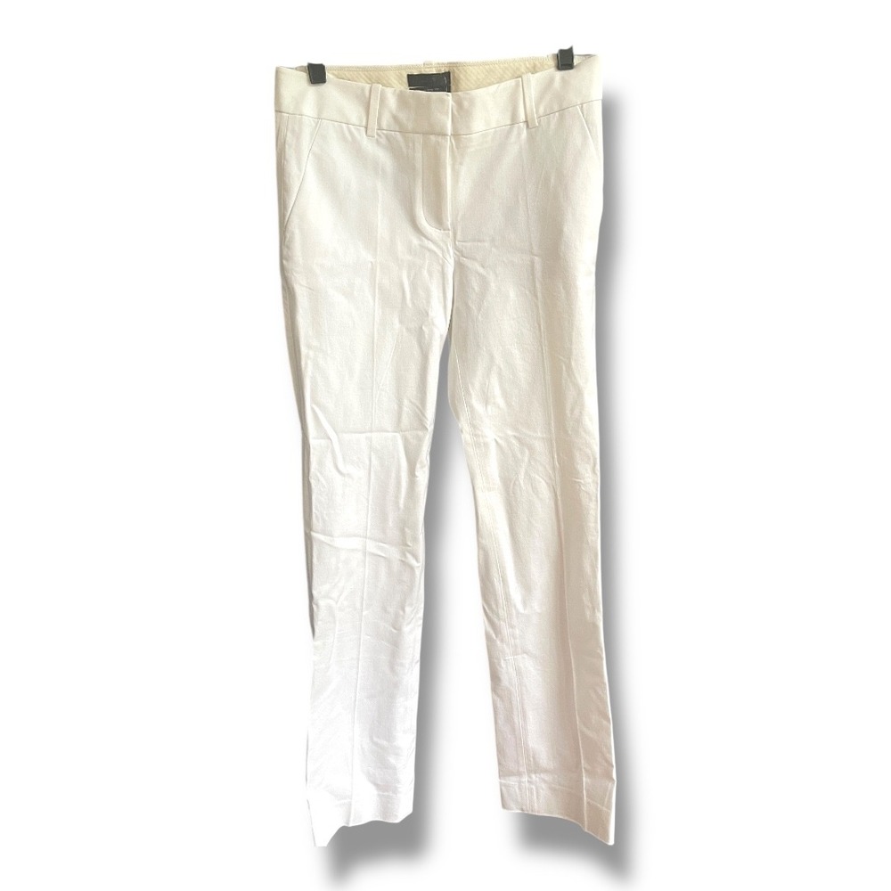 NWT J. Crew White Cotton Viscose Favorite Fit Pants 0